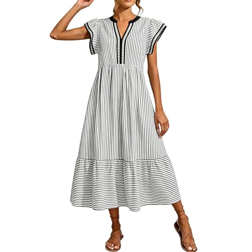 Robe midi pour femme rayée : le confort élégant du matin au soir