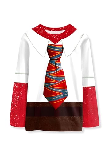 Unisex Kids Halloween Funny Long Sleeve Tee Shirts Cute Print Striped Top 4-14 Years