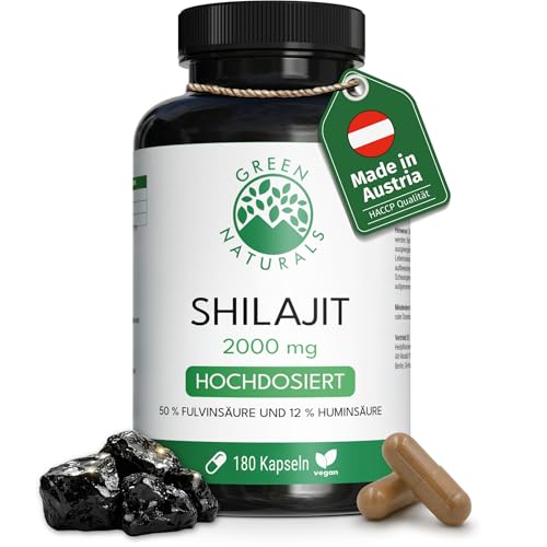 Green Naturals Shilajit Hochdosiert: 2.000 mg Extrakt 180 Kapseln