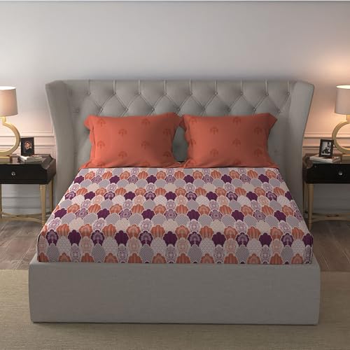 Image of MYTRIDENT Celebration Bedsheet Gifting Collection Double Size - Mehfil Rust