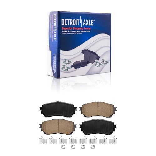 Image of Detroit Axle - Brake Pads for 2016-2021 Mazda 6 2017 2018 2019 2020 Ceramic Brake Pads w /Hardware Front and Rear Replacement