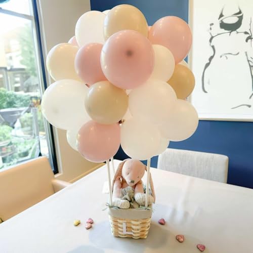 Image of Pink Beige Gold Balloon Garland Arch Kit, 109 Pieces Blush Pastel Pink Peach Pink Gold Beige White Sand Latex Balloon Garland Kit for Girls Women Birthday Baby Bridal Shower Wedding Party Decorations