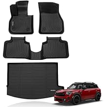 KELCSEECS Floor Mats for Mini Countryman F60 2017-2024 | Not for Manual Transmission,All Weather Protection TPE Floor Liners Front&Rear Row Full Set Countryman Accessories Black