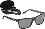 Cressi Unisex-Erwachsener Rio Sunglasses Premium Sport Sonnenbrille Polarisierte 100% UV-Schutz, Brillengestell Schwarz-Dunkelgraue Linsen, Einheitsgröße