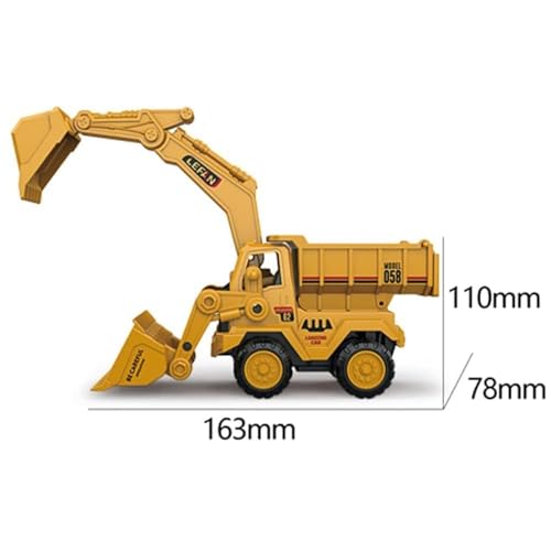 Image of Unbreakable Construction Vehicles for Kids Pretend Play Toy Trucks Bulldozer Play Set Building Vehicles Set for Kids 3-14 Years Excavator (168-62B) - Multicolor