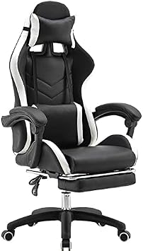 Game Chair Ergonomic Office Desk Chair, High Back Racing PC Computer Office Chair with Footrest and Adjustable Armrest, Durable Ergonomic Computer Office Desk Chair Comfortable Anniversary