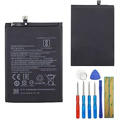 Replacement Battery BN54 Compatible with Xiaomi Redmi Note 9 with Tools