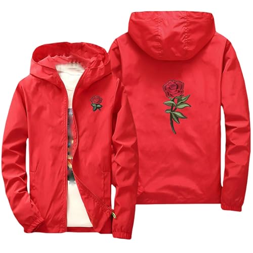 Veste d'extérieur homme fine mi-saison blouson brodé doublé look couple décontracté