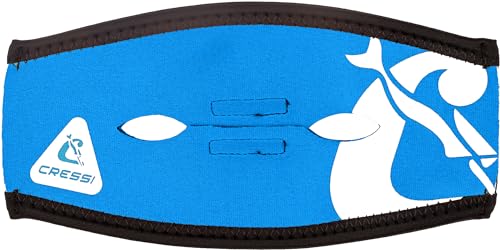 Cressi Pony Tail Neo Mask Strap Cover_Blue/White - Funda de Correa de Neopreno para Máscaras de Buceo y Apnea, Azul/Blanco, Talla única, Unisex