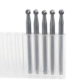 Luo ke 5 Pcs 3mm Carbide Ball Burs, 1/8'' Shank Tungsten Carbide Ball Shape Cutting Burr for Rotary Tools (Single Slot)