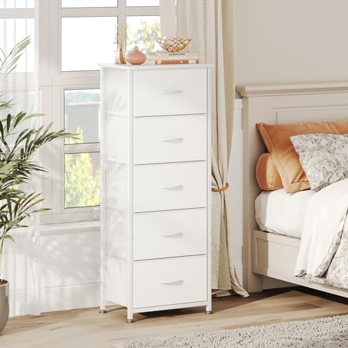 CAIYUN 5 Drawer Tall Dresser, Dresser for Bedroom Entryway Hallway, Closet Storage Drawer, Commode De Chambre, Armoire De Rangement, White - Image 3