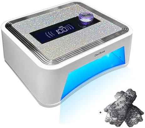 UV LED Nail Lamp Cordless, DecRose 120W Rechargeable UV Light for Gel Nails Portable Nail Dryer Light with Timer, Sparkling Rhinestones Diamond Curing Lamp,Gift for Nail Art Lovers & Professionals