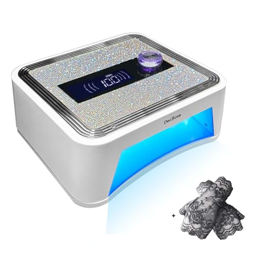 UV LED Nail Lamp Cordless, DecRose 120W Rechargeable UV Light for Gel Nails Portable Nail Dryer Light with Timer, Sparkling Rhinestones Diamond Curing Lamp,Gift for Nail Art Lovers & Professionals