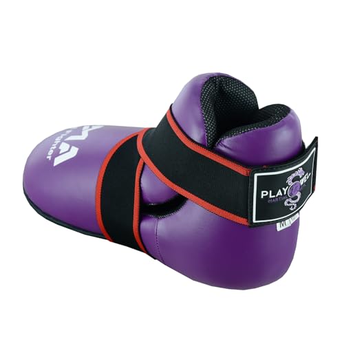 Bottes de boxe semi-contact violettes Playwell chaussure combat - 3