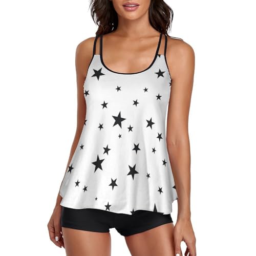 Maillot de bain tankini noir pour femme avec short de garçon et robe de plage