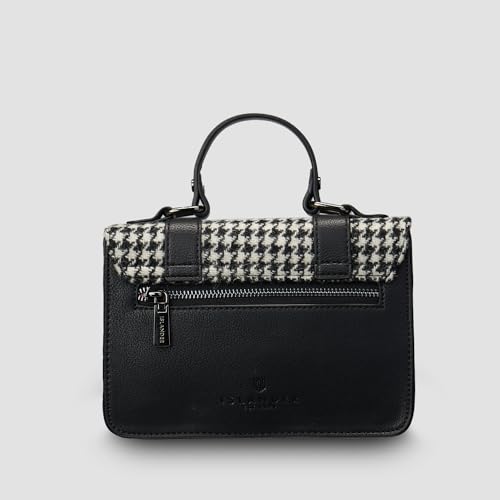 Harris Tweed Mini Satchel, Black and White, Small3