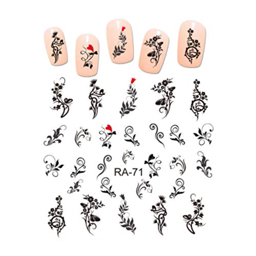 Flower Nail Art Stickers Water Transfer Decals Decorations #TOP3