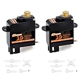 DSPOWER 2PCS 2G Micro Servo,Digital Servo Mini Servo,Metal Gear Coreless Motor for Airplanes Fixed-Wing Helicopter Boat Plane Robot Model Toy Aircraft (JST1.25)