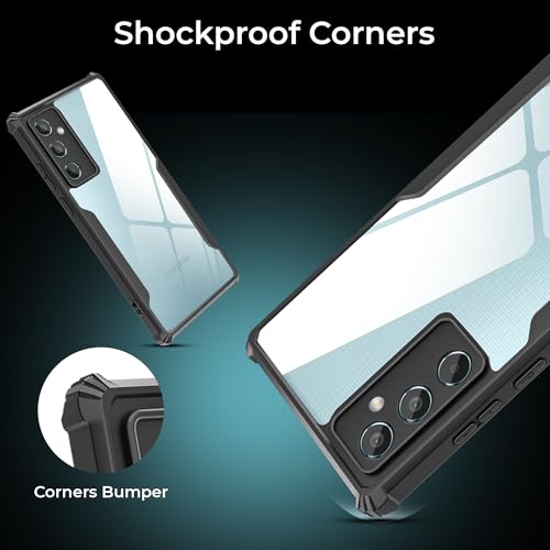 Image of A rtistque Clear Hard Transparent Acrylic Armor Anti-Drop Shockproof TPU Edge Back Cover Case for Samsung Galaxy M35 - Black