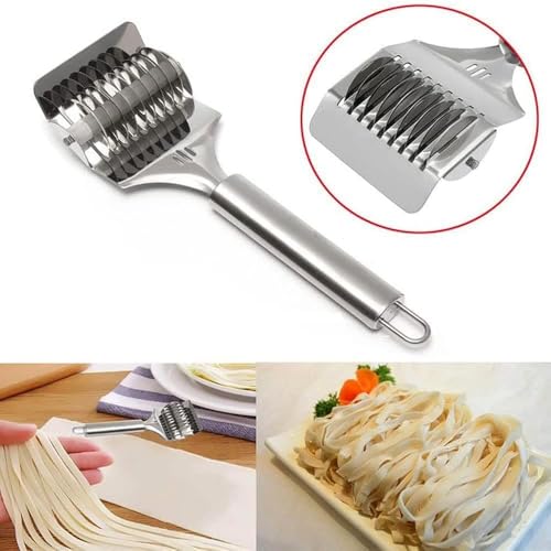 Image of Kunya Stainless Steel Noodle Lattice Roller Docker Dough Cutter Kitchen Gadgets Cooking Baking Pastry Tools (2)