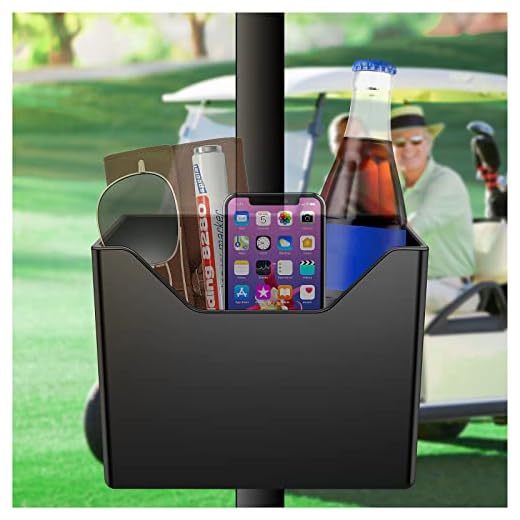 Ucome Golf Cart Organizer Box with Strong Magnetic, Caddy Holder Storage Tray for Railing Golf Cart Accessories