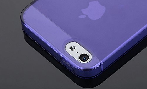 Doupi PerfectFit Schutzhülle Für IPhone 5C – Mit Staubstöpseln, Matt Transparent, Gelb | TPU Case