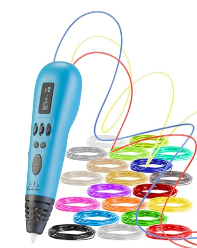 FreeSculpt 3D Pen: 3D-Drucker-Stift, Multi-Filament-System, Farbauswahl, 20 PLA-Filamente (Stift Erwachsene, Druckerstift, LED)