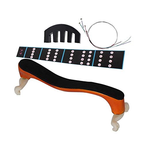 Descanso de ombro para violino 4/4, almofada de ombro para violino com mudo, adesivo de escala para