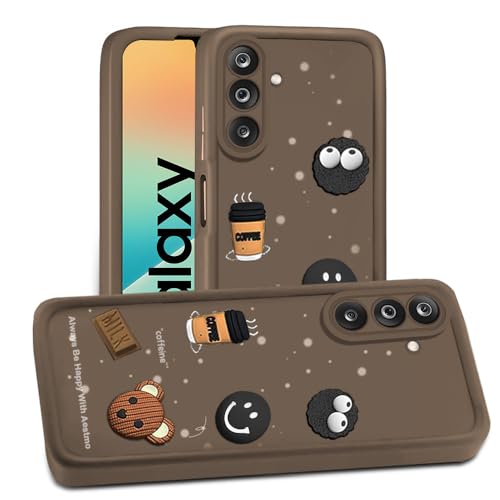 Image of AESTMO Back Case Cover for Samsung Galaxy M36 / F36 5G Cover | Cute Fun Cartoon | Coffee Silicone Case | Full Body Protection | Camera Protection Back Cover for Samsung Galaxy M36 / F36 5G (Brown)