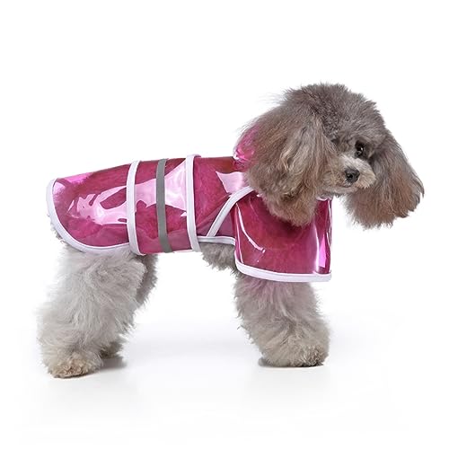 KESYOO Dog Raincoat with Hood Reflective Pet Rain Jacket for Dogs Belly Strap Comfortable Fit for Rainy Days