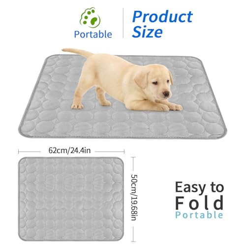 Yegookay Kühldecken Schlafplätze & Möbel für Hunde 62×50cm Katzen Kühlmatte Hund Ohne Gel Kühlplatte Kaninchen Kühlkissen Katze Kühlende Sitzauflage für Autositz Selbstkühlende Hundematte Grau M