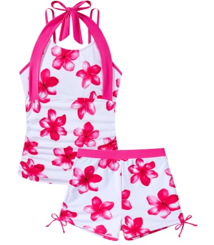 Image of Girls Tankini Swimsuit 2 Piece Halterneck Bathing Suit for Teens Size 7-16