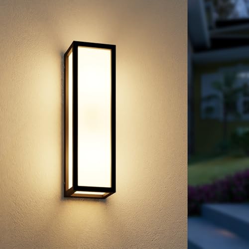 EBION Applique Da Esterno E27 30w, Lampada Da parete Esterno Moderno Alluminio, IP65 Impermeabile Quadrata lampada da giardino, Antracite, Lampadina Non Inclusa