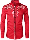 Men Shirt Mens Personality Trend Print Shirt Mens Fashion Checked Shirt Mens Solid Color Casual Shirt Mens Longsleeve Shirt K-Red 3XL