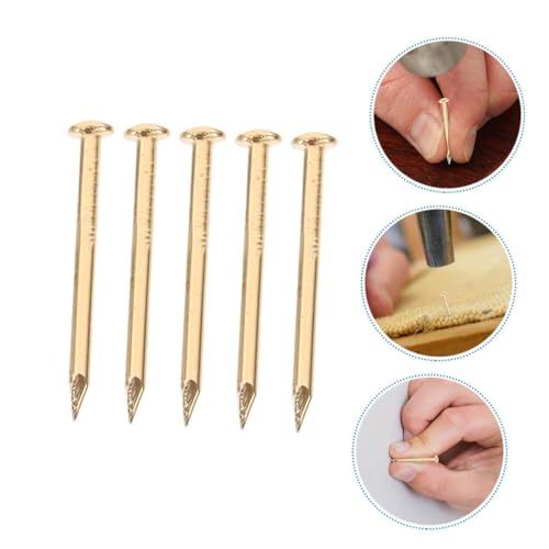 Clavos de muebles de cobre cabeza mini redonda 200 piezas para reparar muebles miniatura 7