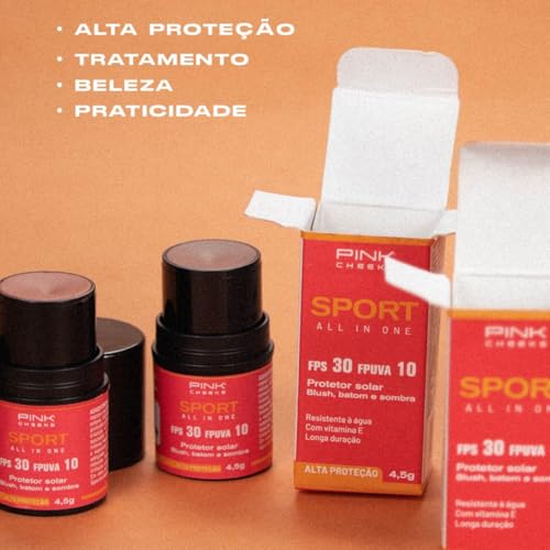 Kit Protetor Solar com cor PRO15 + Blush em Bastão (Soft Peach) - Resistente Água Esporte Beleza Sol