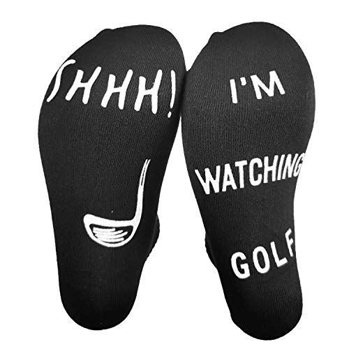 Men's Novelty Funny Golf Socks 'Shhh, I'm Watching Golf' Ankle/Lounge