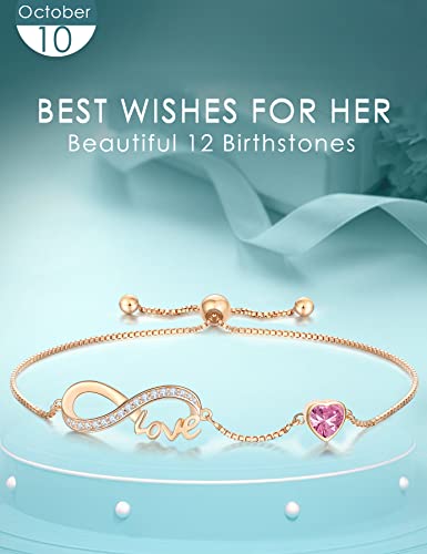 Silverkity Love Heart 925 Sterling Silver Bracelets For Woman With Birthstone Zirconia, Dainty Jewelry Birthday Anniversary Gift For Mother Wife Girlfriend, Daily Wear Adjustable Slider Bracelets #TOP1