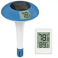 Wireless Pool Thermometer, Digital Pool Thermometer Floating Easy Read–IPX8 Waterproof Solar Temperature Gauge for Pond, 328 Feet Long Connection