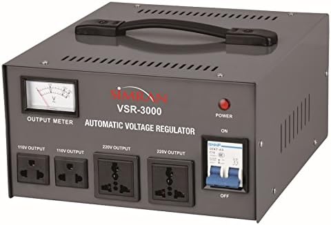 Simran3000 Watt Step Up/Down Voltage Transformer Converter Box with Built-in Voltage Regulator for 110V-240V, Circuit Breaker Protection, VSR-3000