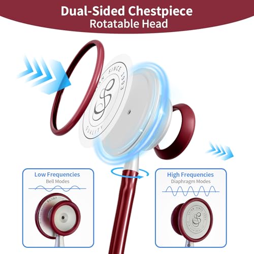 Image of Scian 30G-WR Stethoscope - Enhanced Acoustic Clarity, Lightweight Design, Satin-Finish Tube for Nursing School - Ideal for Nurses & Students