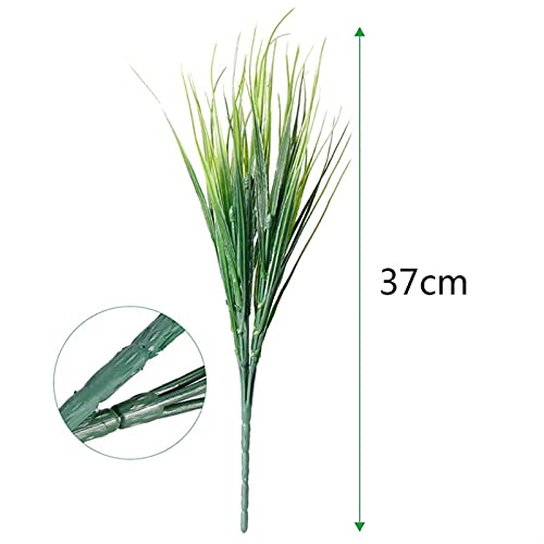 Buiten decoratieve planten 12 stks Kunstgrassen Outdoor Nep Gras Faux Plastic Planten Tuin Window Box Decorating Green… - Afbeelding 3