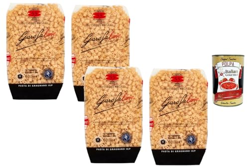 Italian Gourmet Ditalini Rigati Nr. 55 Pasta di Gragnano IGP 4 x 500 g – Kleine gerillte...