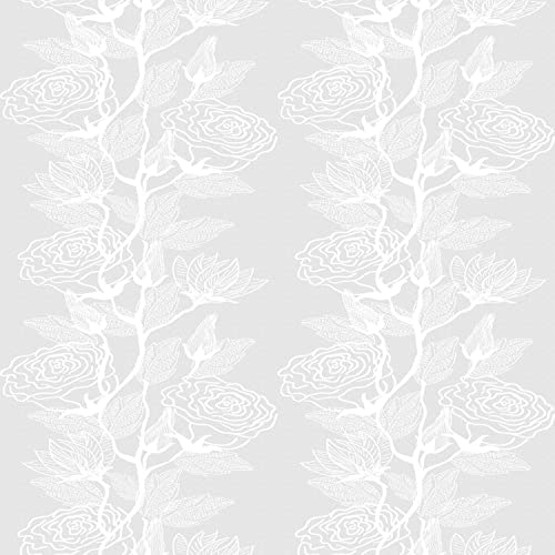 Windowpix 18 x 36 White Secret Rose Garden Design Frosted Window Film Privacy Static Cling Film UV Filtering Energy Saving