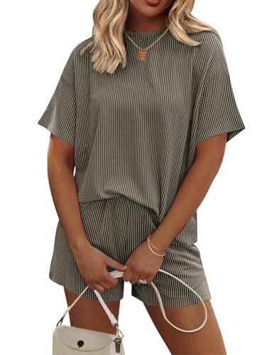 Image of Ekouaer 2 Piece Sets for Women Matching Lounge Sets Summer Outfits