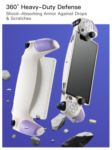 Image of PlayStation Portal Case, Slim Shockproof Protective Cover-White&Purple