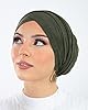 Lamis Hijab Turban à Enfiler en Daim pour Femme Musulmane voilée (Vert Foncé) #3