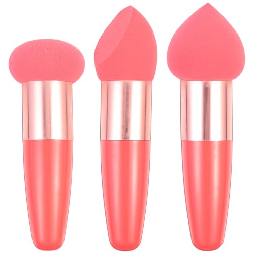 minkissy 3pcs Makeup Sponge Wet Makeup Pens Portable Blending Sponges Foundation Sponges Foundation Concealer Cosmetic Application for Liquid Foundation (Red)