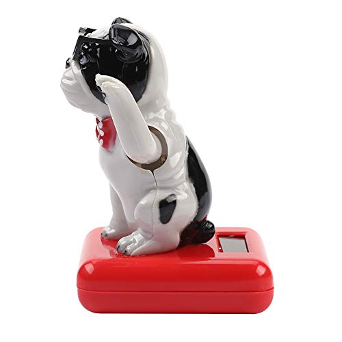 Generic Ome Decor Car Accessories EcoFriendly Solar Powered Car Ornament, Decoration, for Yard Houses Hallway Restaurant (Black White Dog)