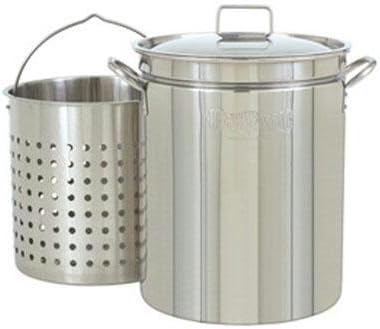 Barbour International Bayou Classic Stainless Steel Stockpot 24 Qt Fryer Steamer Lid Basket